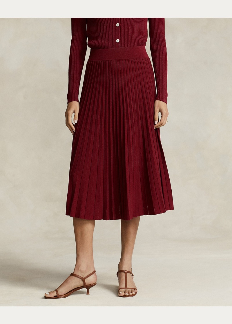 Falda Sunburst-Plisado Algodon-Blend Midi Mujer Azul Marino | RCUH62158 - vista 3