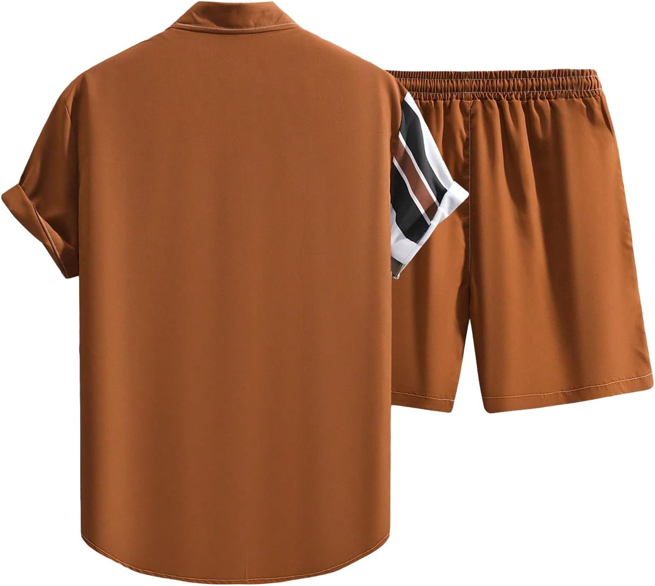 Shorts Brown a rayas Shorcamiseta & Set para hombre