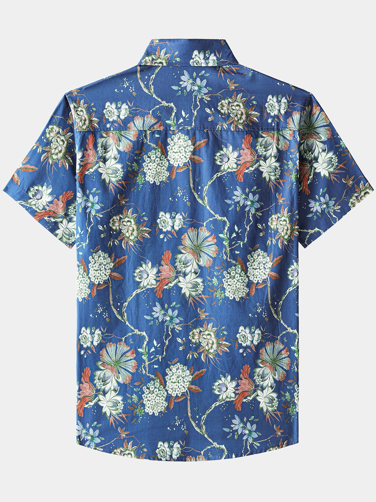 Camisa de algodón Beach floral de manga corta con botones transpirable Cool para hombre