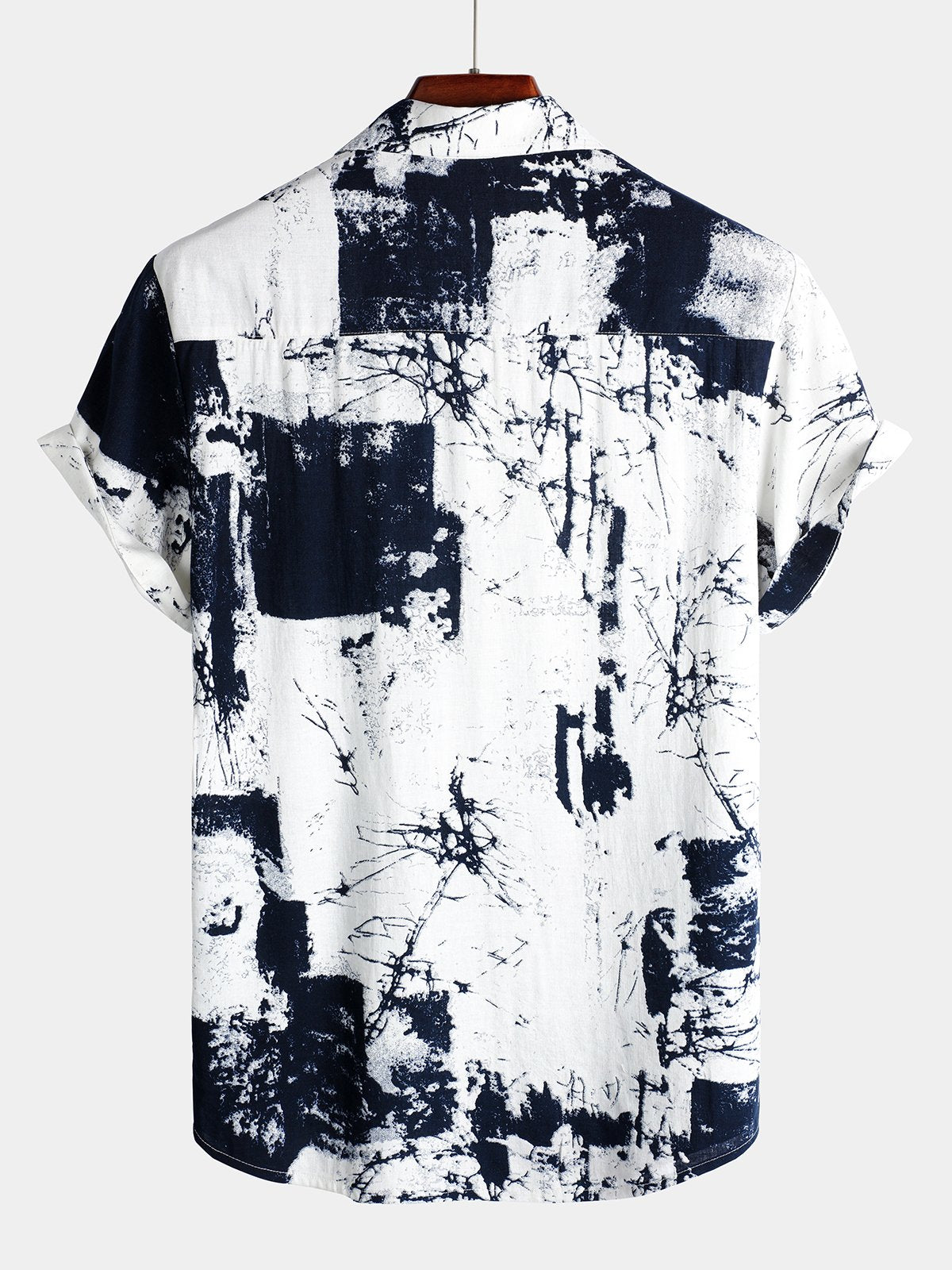 Camisa retro de manga corta Holiday casual para hombre