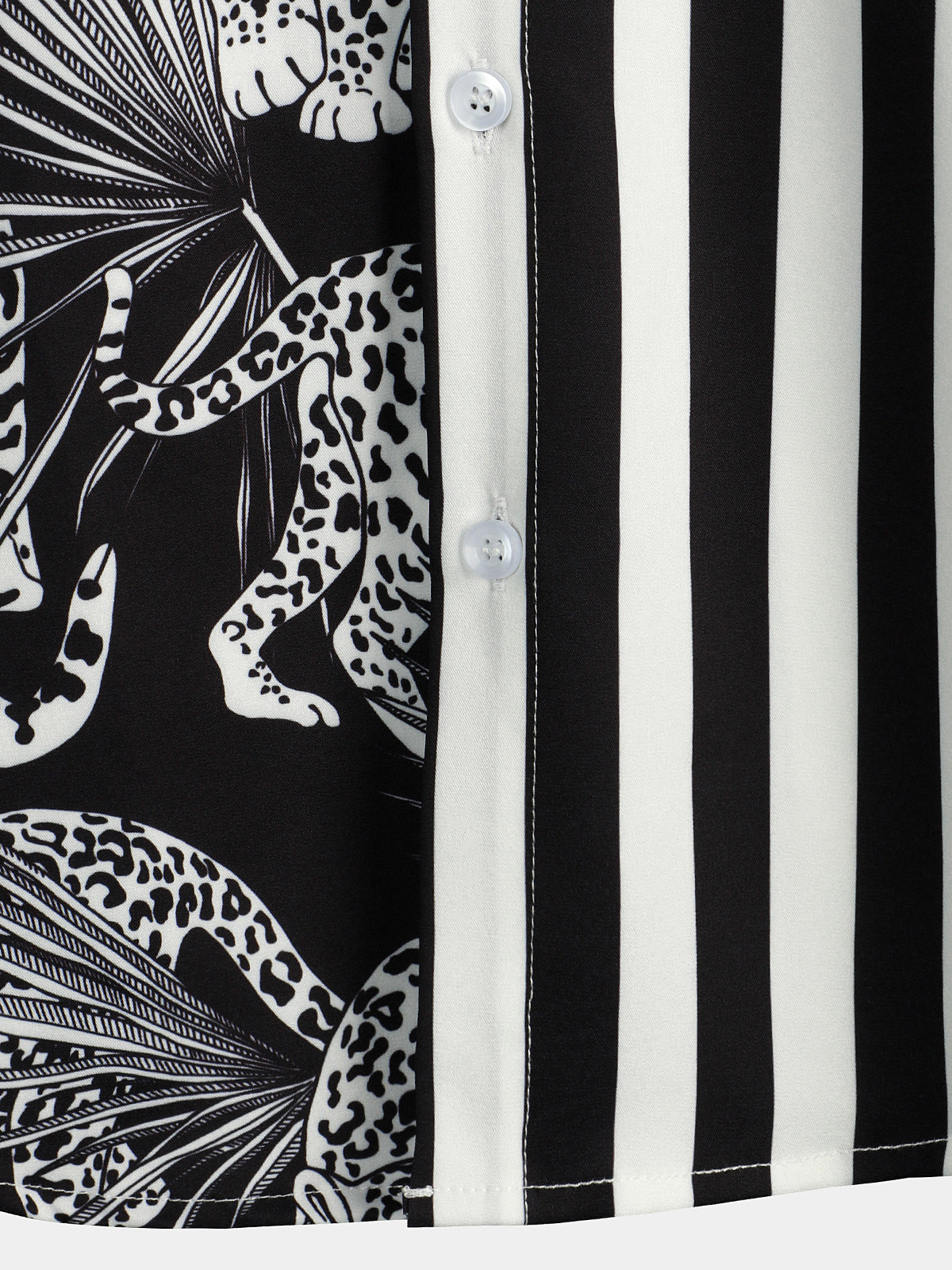 Camisa Leopard & a rayas Pocket Holiday casual para hombre