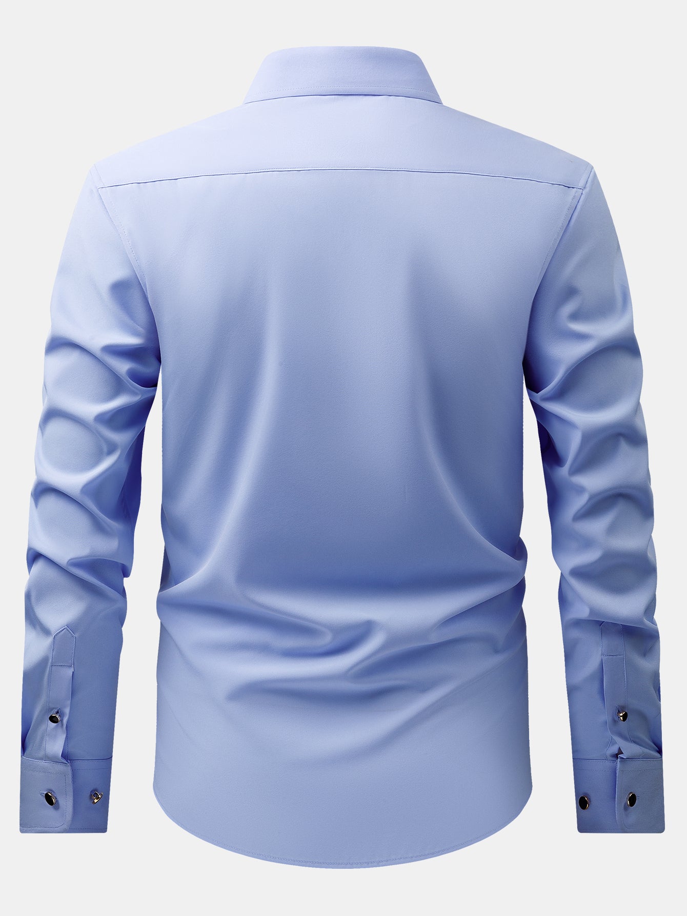 Camisa de vestir de manga larga with Faux Gemstone Metal Rim Buttons