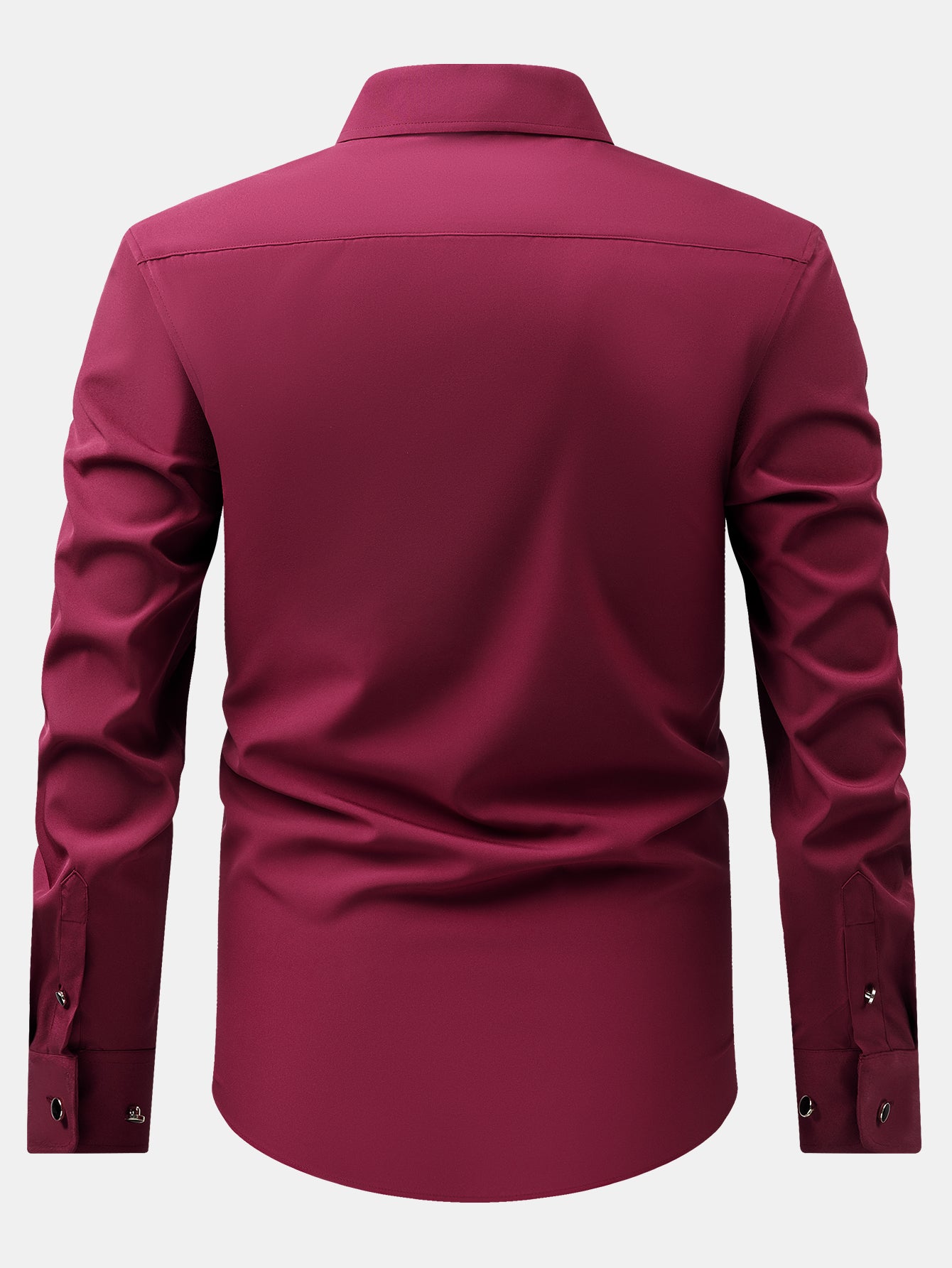 Camisa de vestir de manga larga with Faux Gemstone Metal Rim Buttons