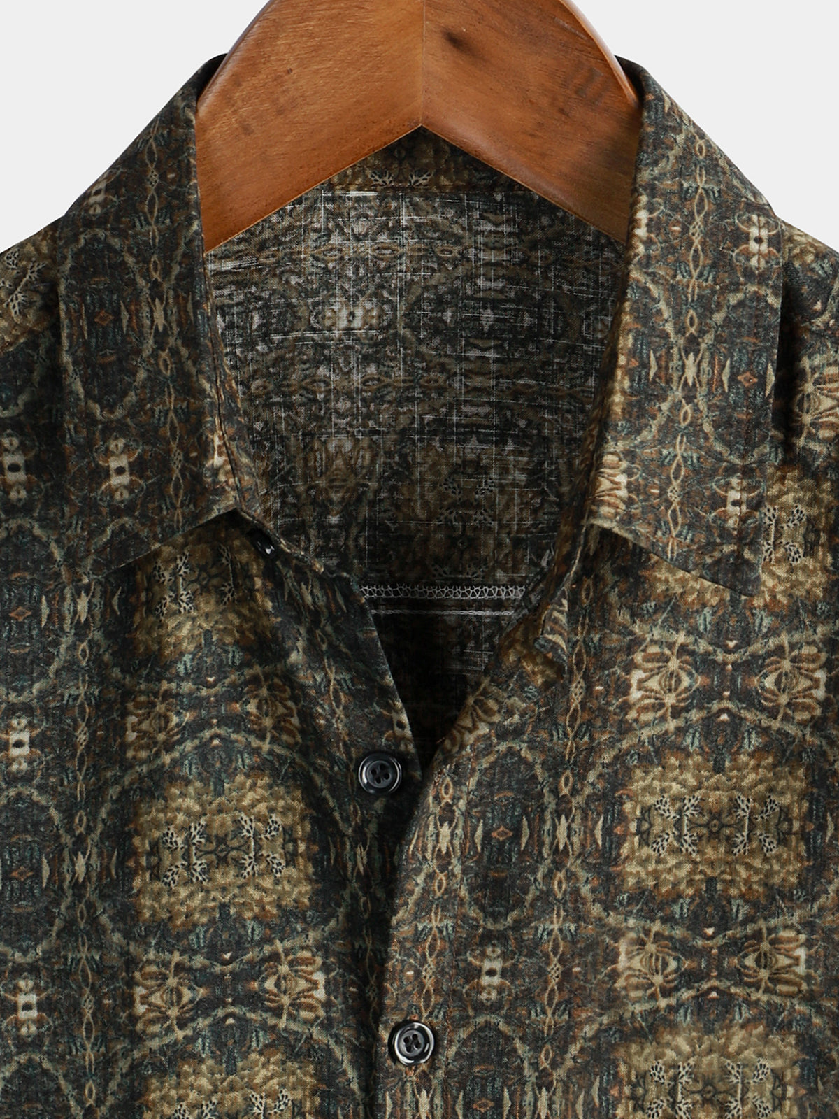 Camisa de algodón vintage de manga corta 70s retro Summer Button Up para hombre