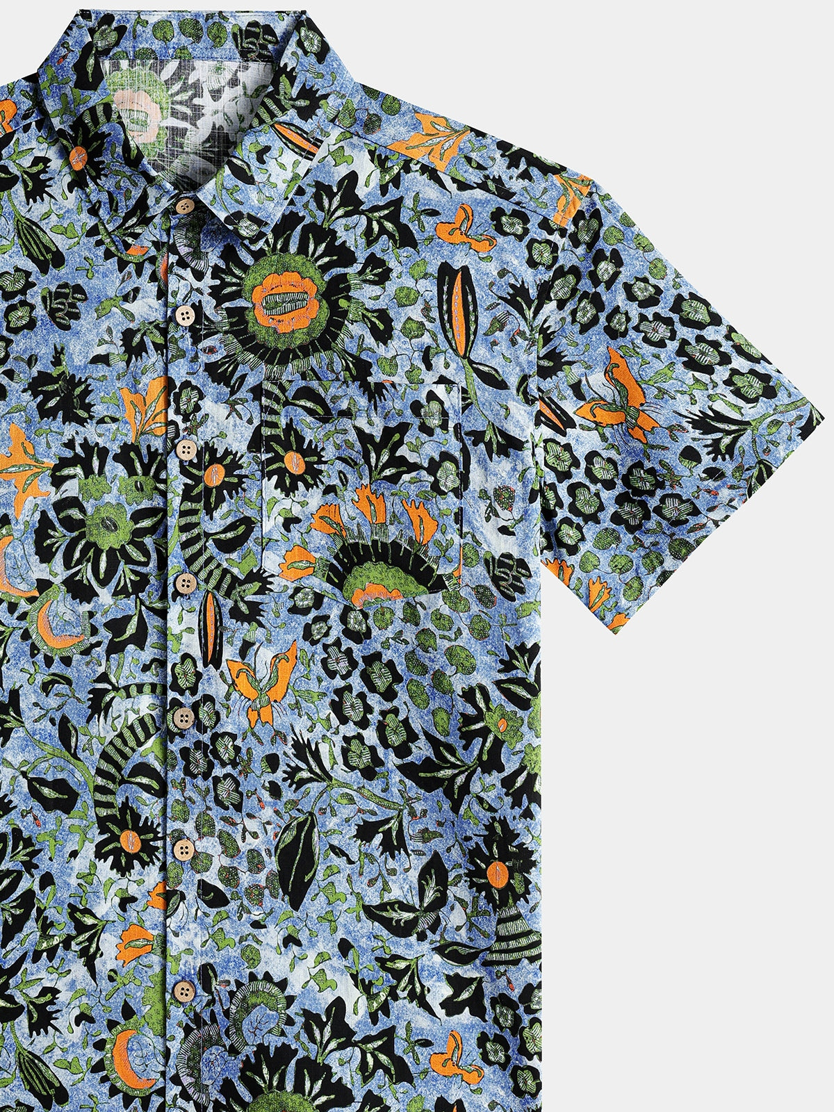 Camisa Boho floral de manga corta transpirable Cool casual Vacation para hombre