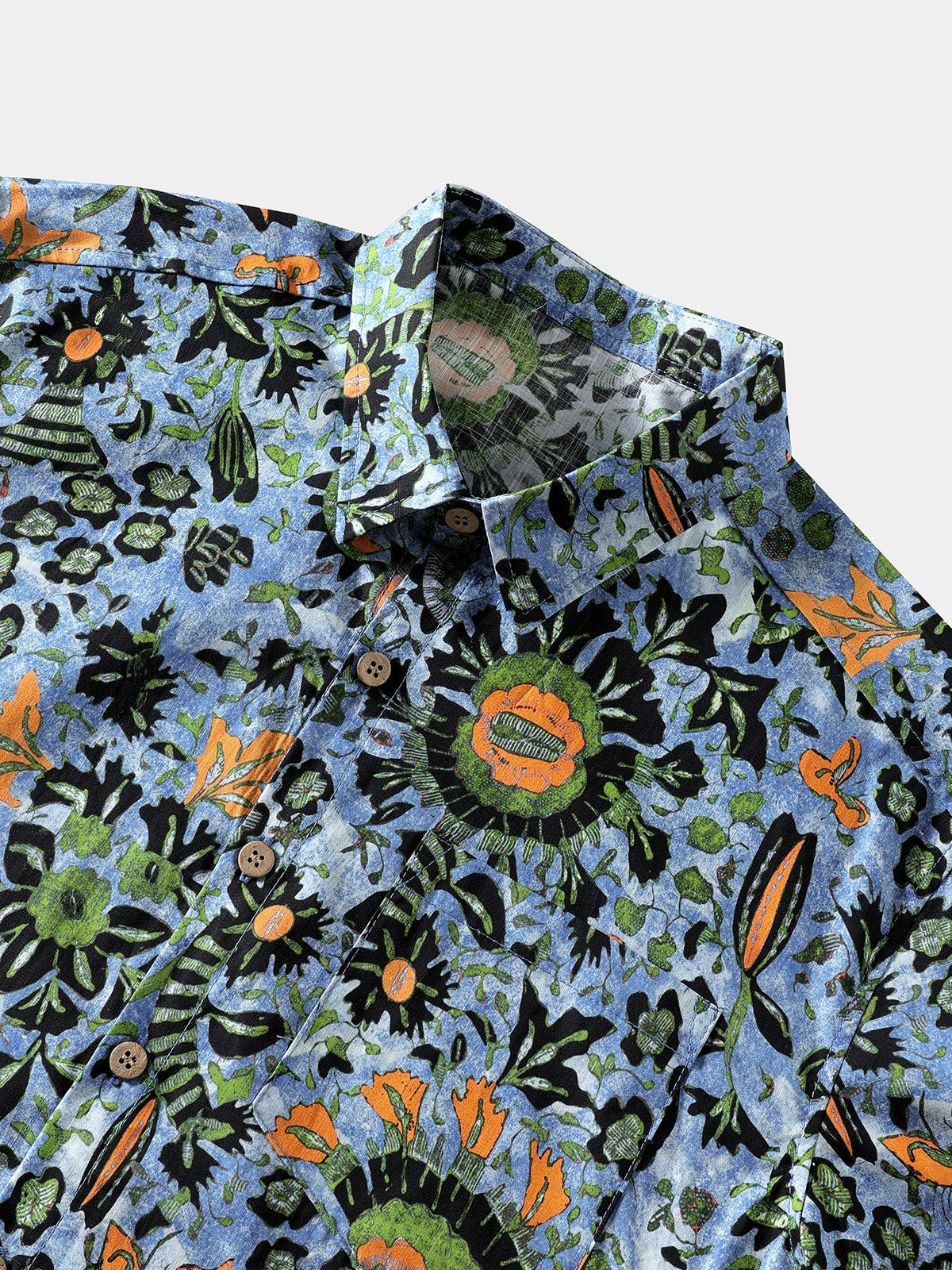 Camisa Boho floral de manga corta transpirable Cool casual Vacation para hombre