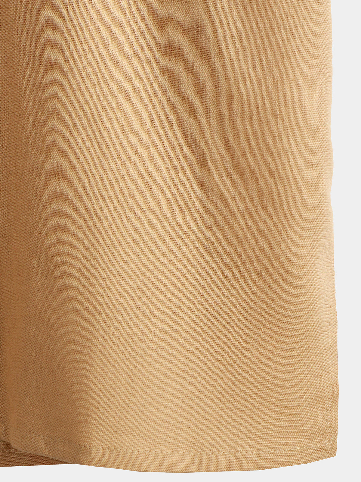 De color sólido Stand Collar Half Button Pocket Froncamiseta para hombre