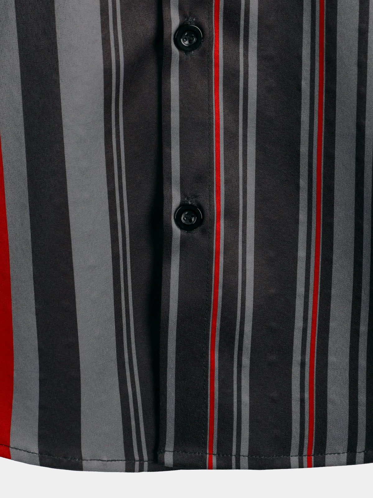 Camisa retro Black And Red Vertical a rayas Pocket vintage 70s de manga corta para hombre