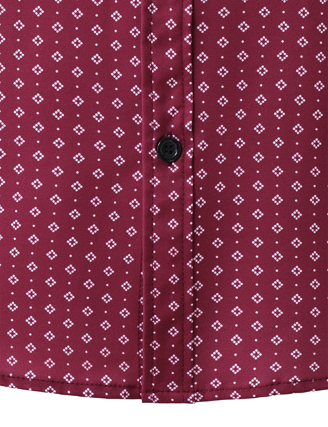 Camisa Red retro Geometric estampado de manga larga para hombre