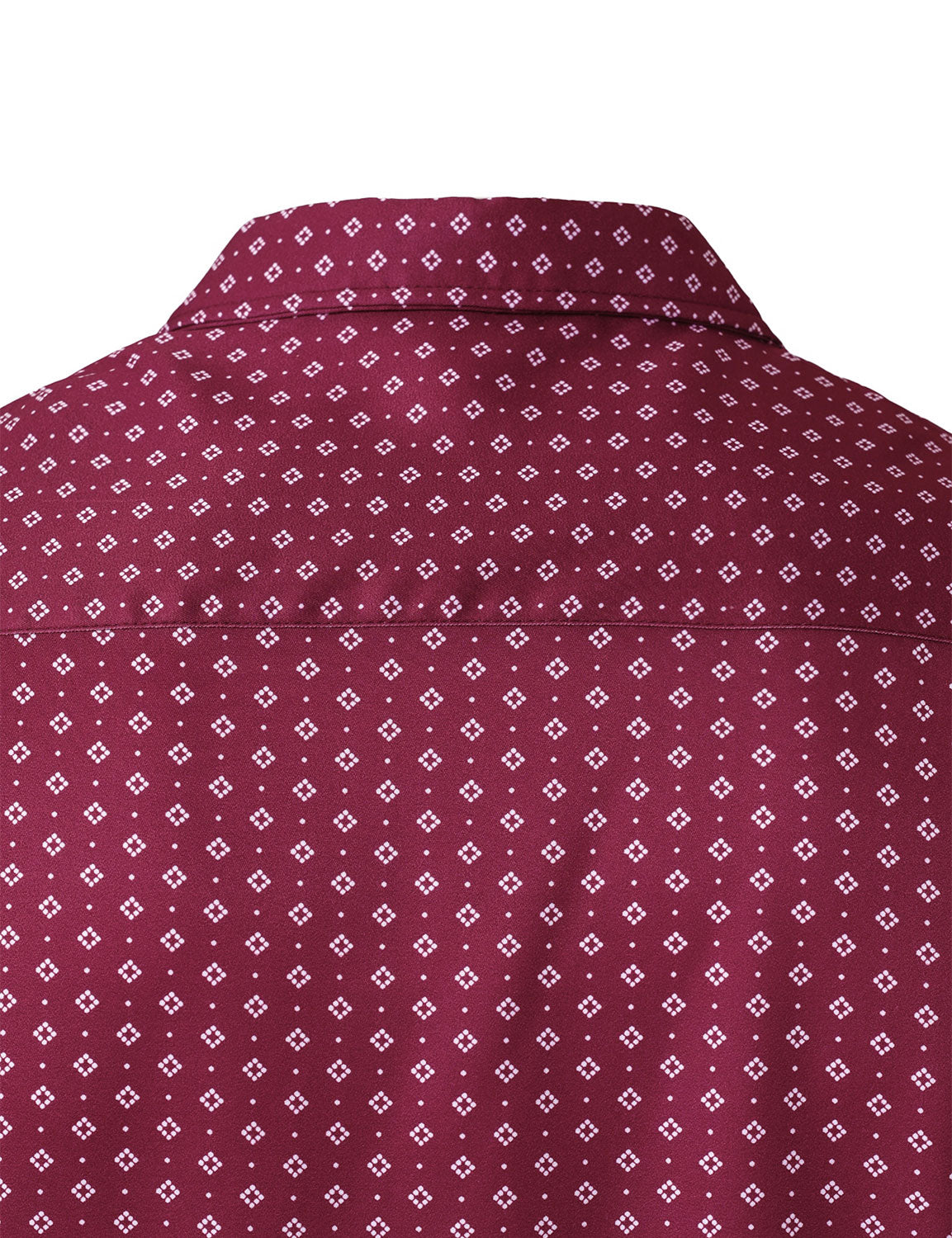 Camisa Red retro Geometric estampado de manga larga para hombre