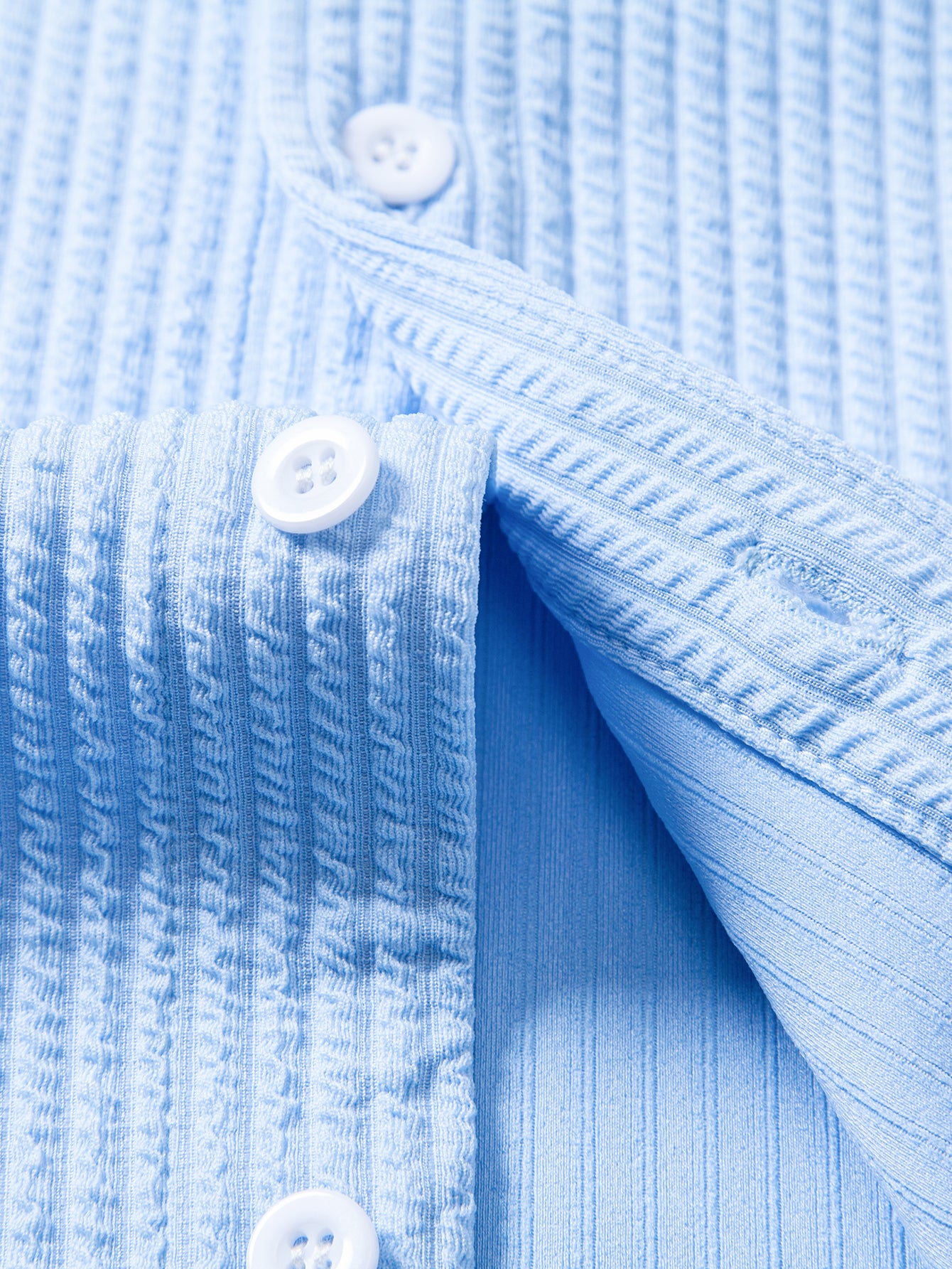 Camisa Muscle Fit Ribbed Button Up