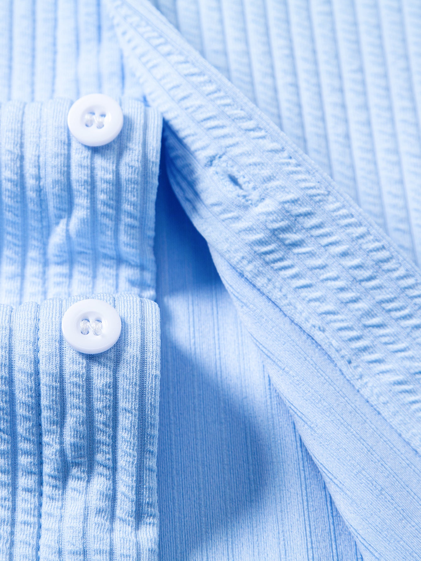 Camisa Muscle Fit Ribbed Stand Collar