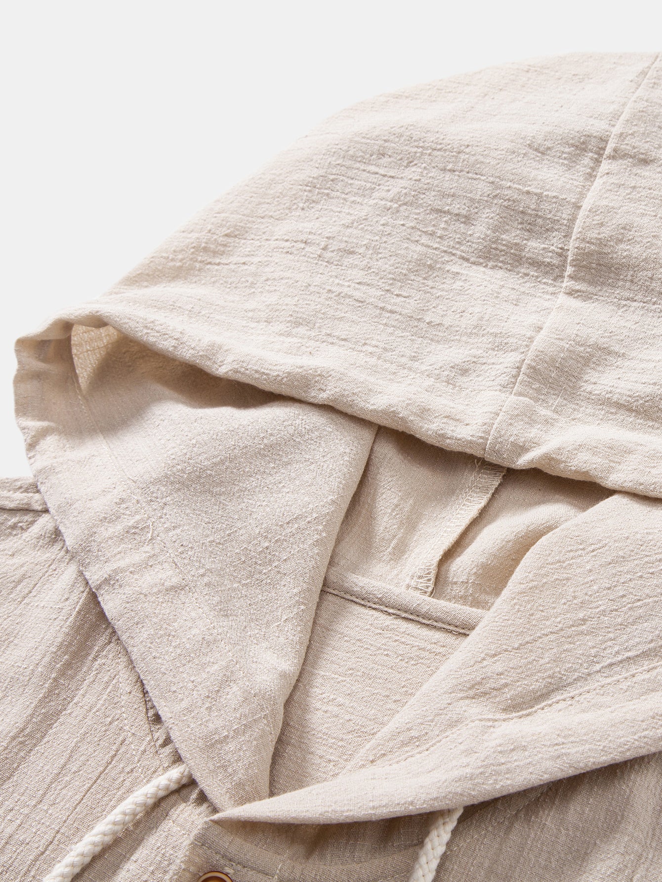 Camisa de lino Look Textured Hooded