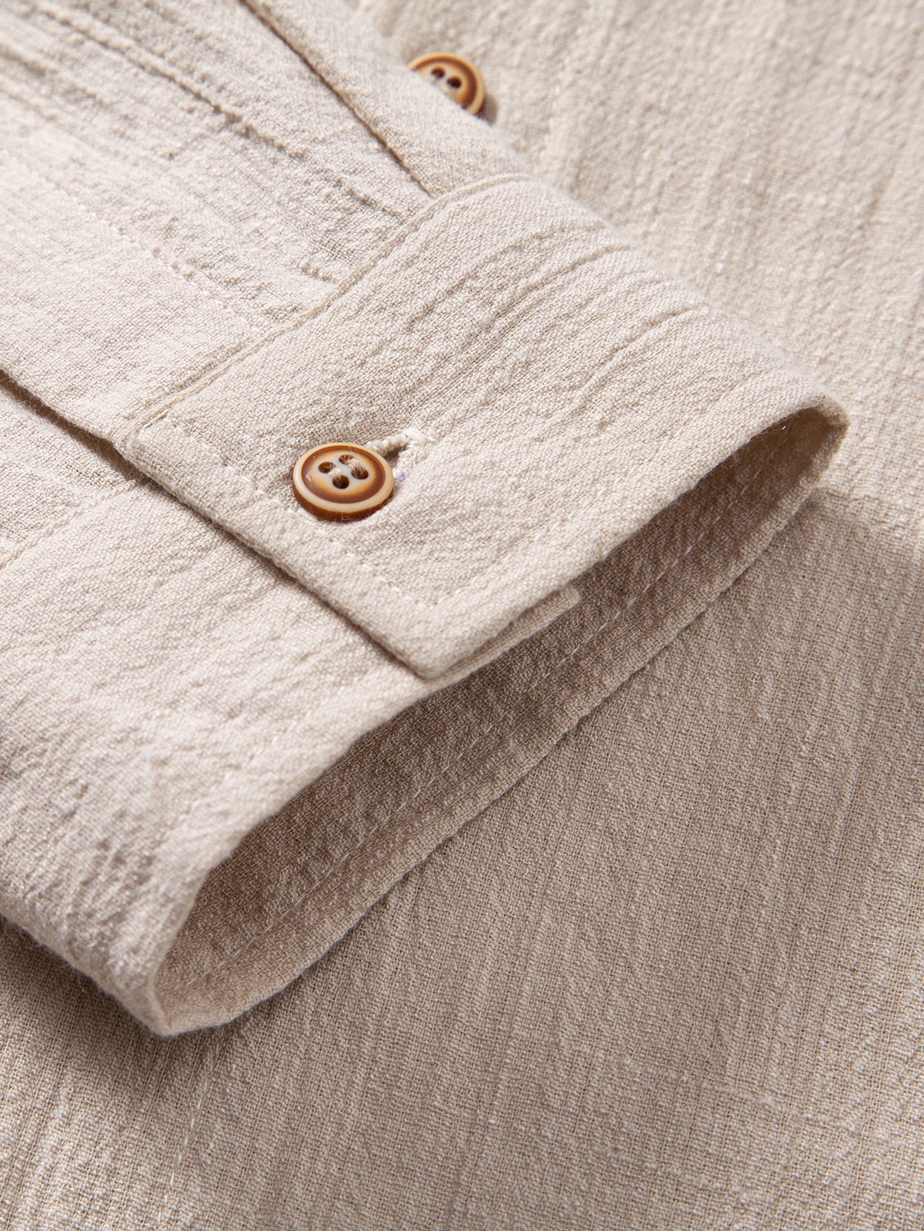 Camisa de lino Look Textured Hooded
