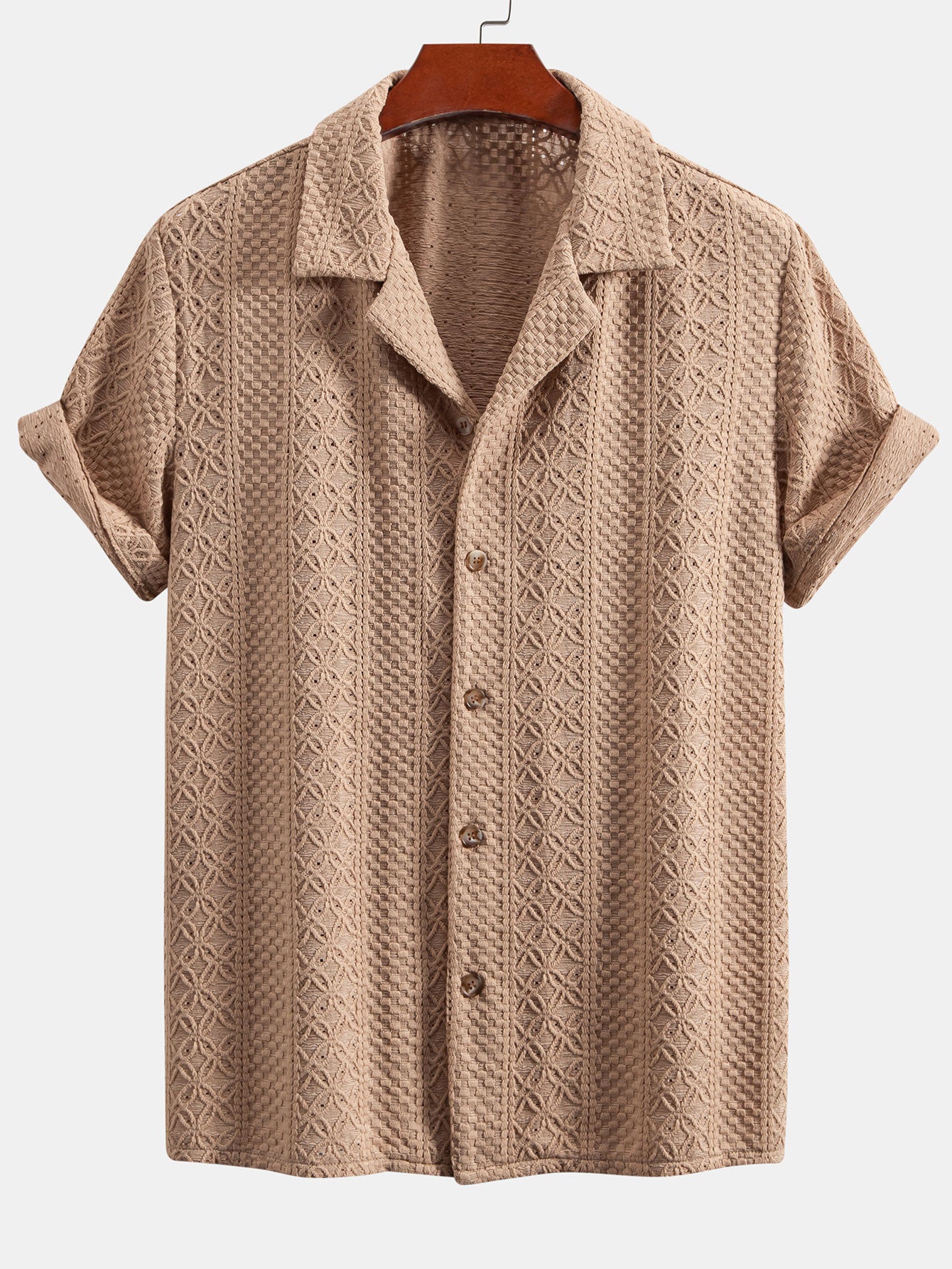 Camisa floral Checkerboard Jacquard Cuban