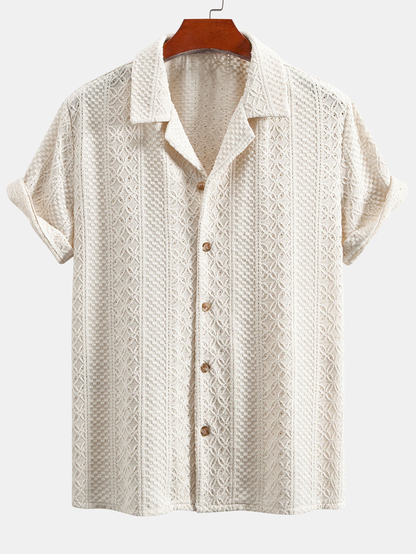Camisa floral Checkerboard Jacquard Cuban