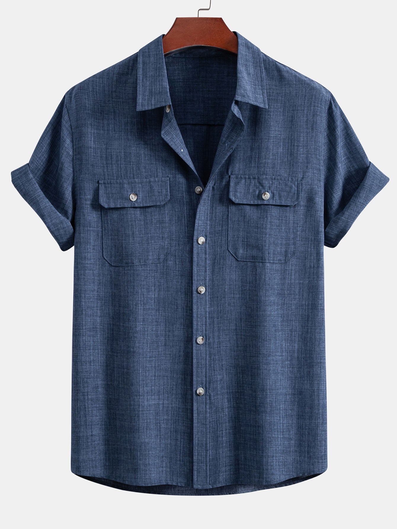 Camisa Textured Button Up With Two Pockets