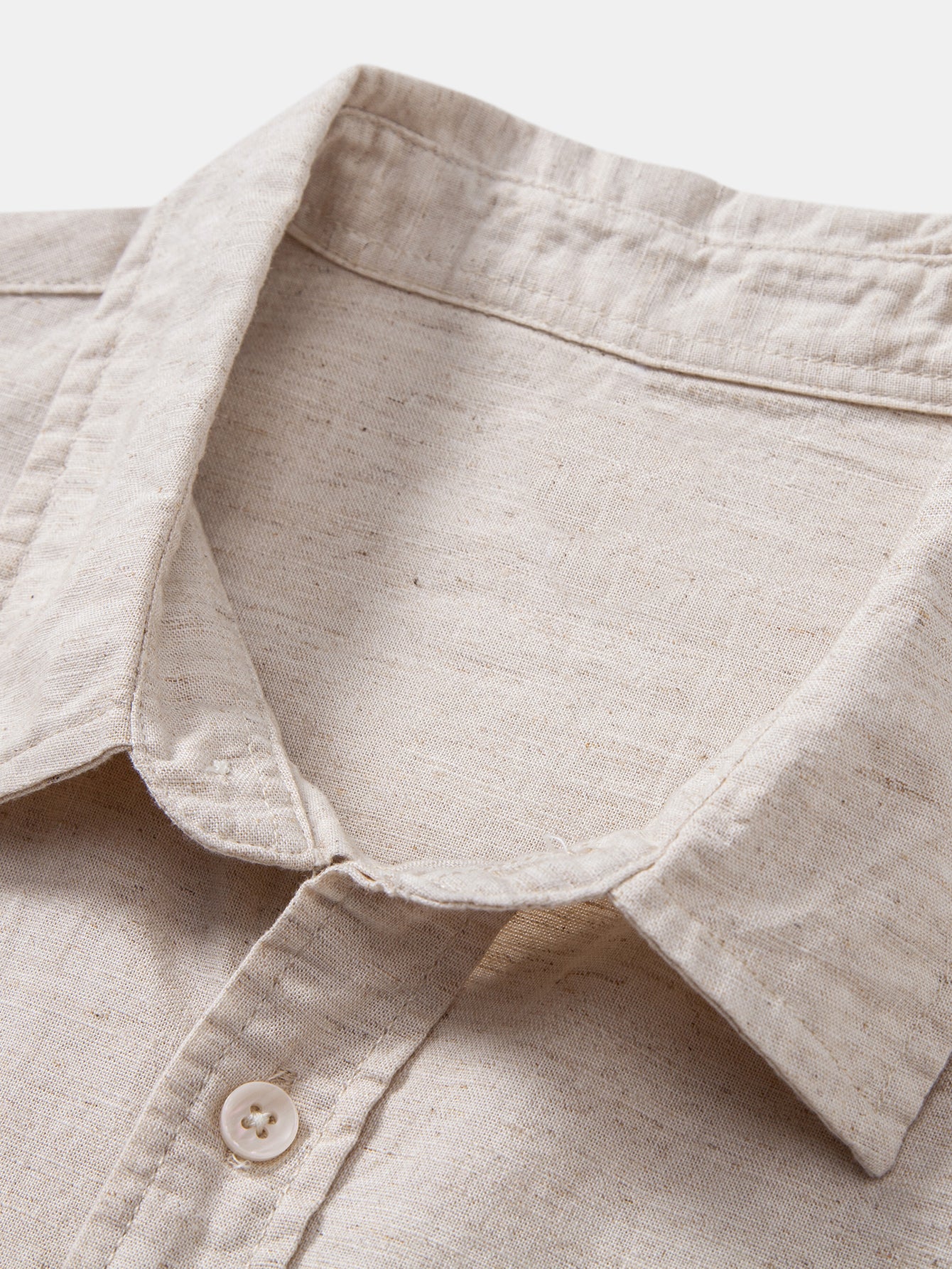 Camisa de manga larga de lino de algodón Blend With Pocket