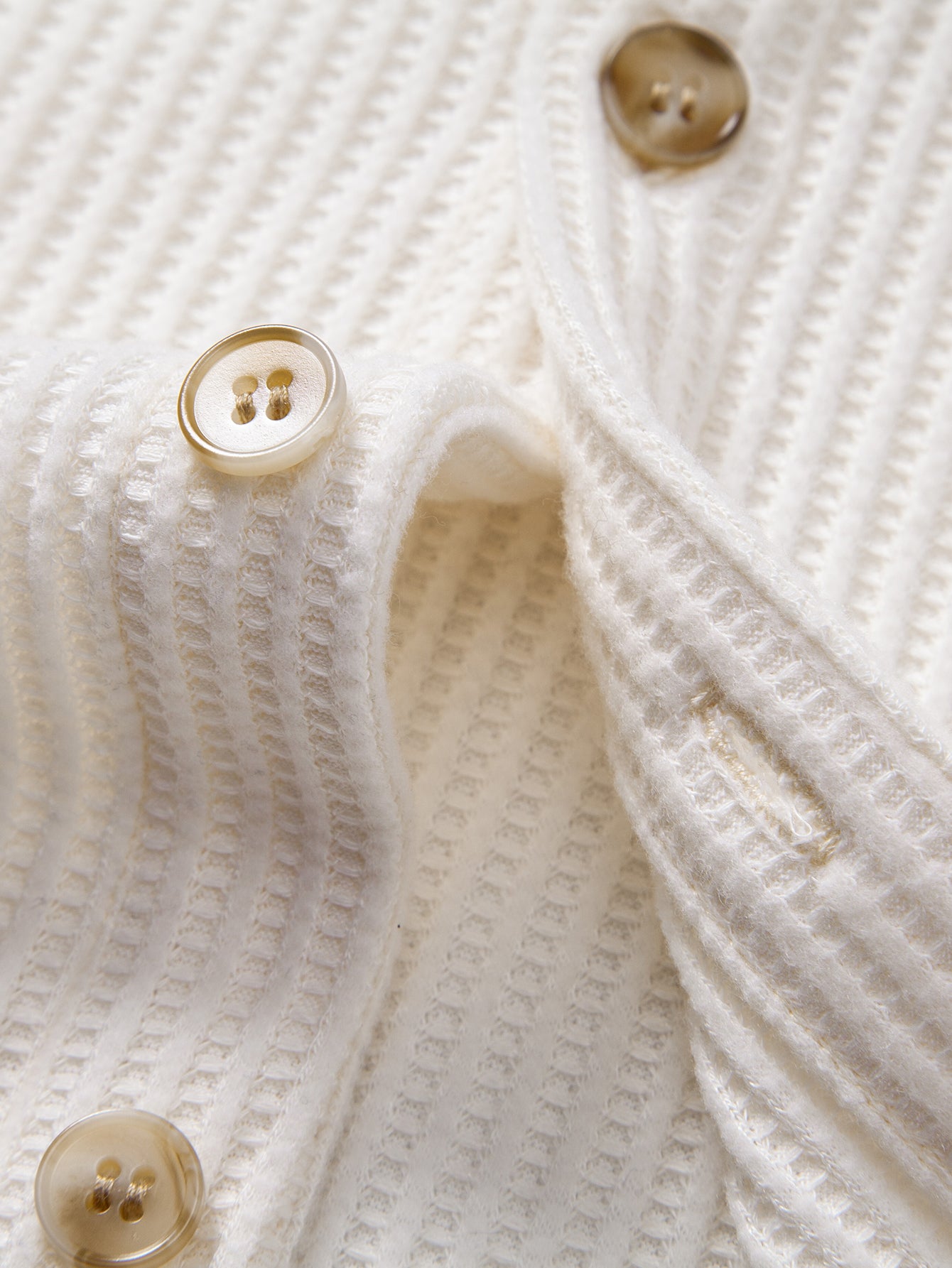 Camisa de manga larga Waffle Button Up