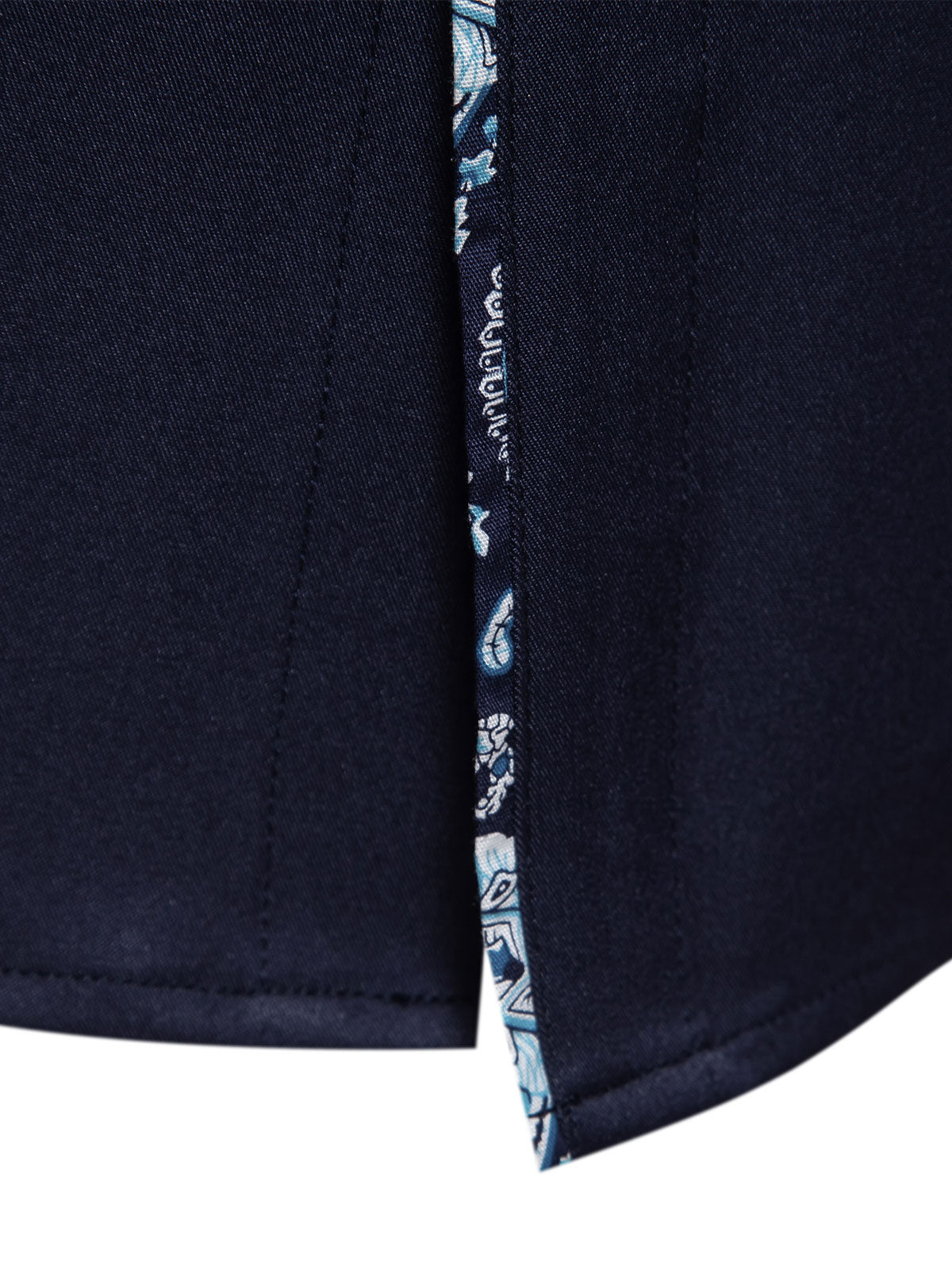 Camisa Paisley estampado Colorblock de manga larga para hombre