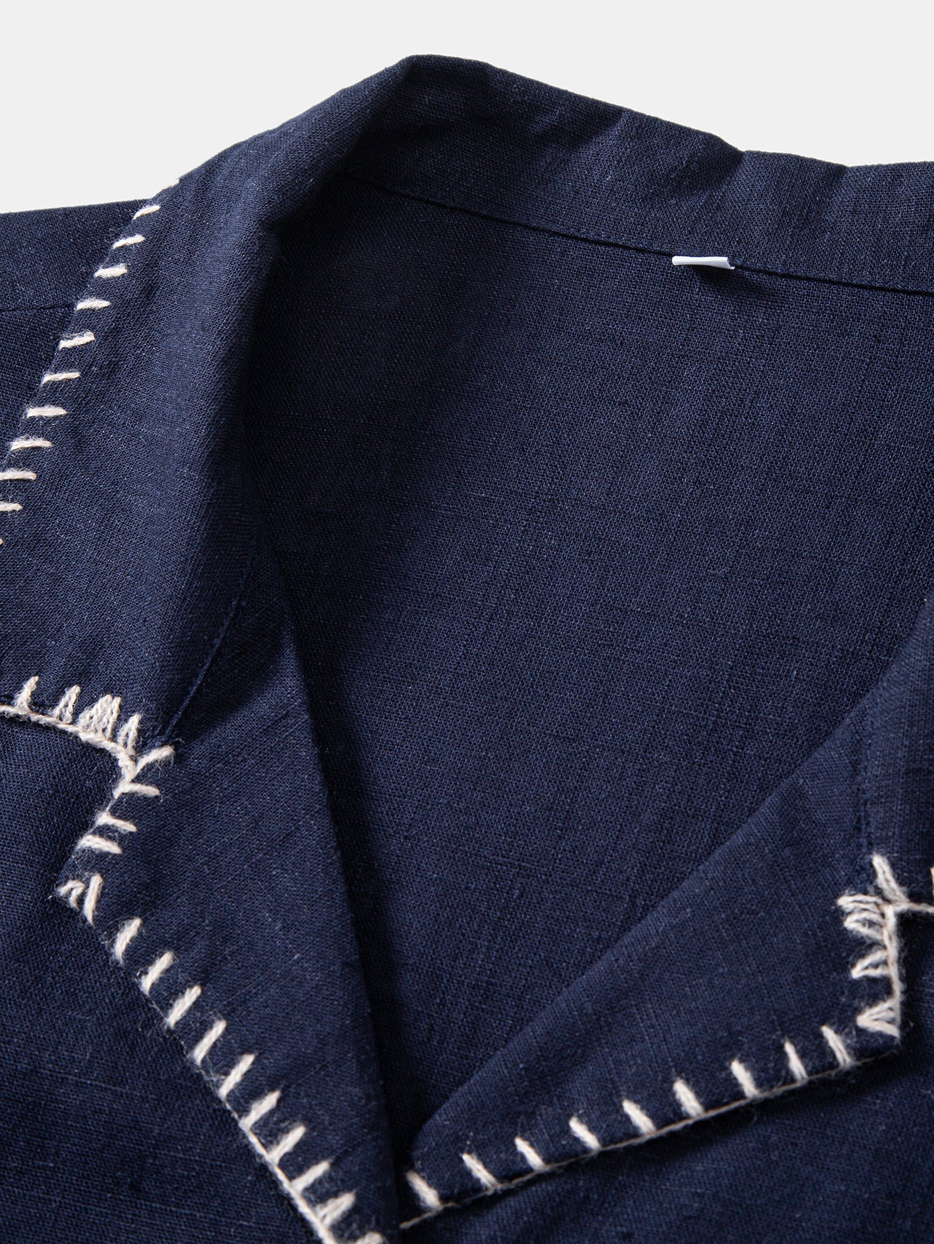 Camisa Contrast Stitching de lino Rayon Blend Cuban