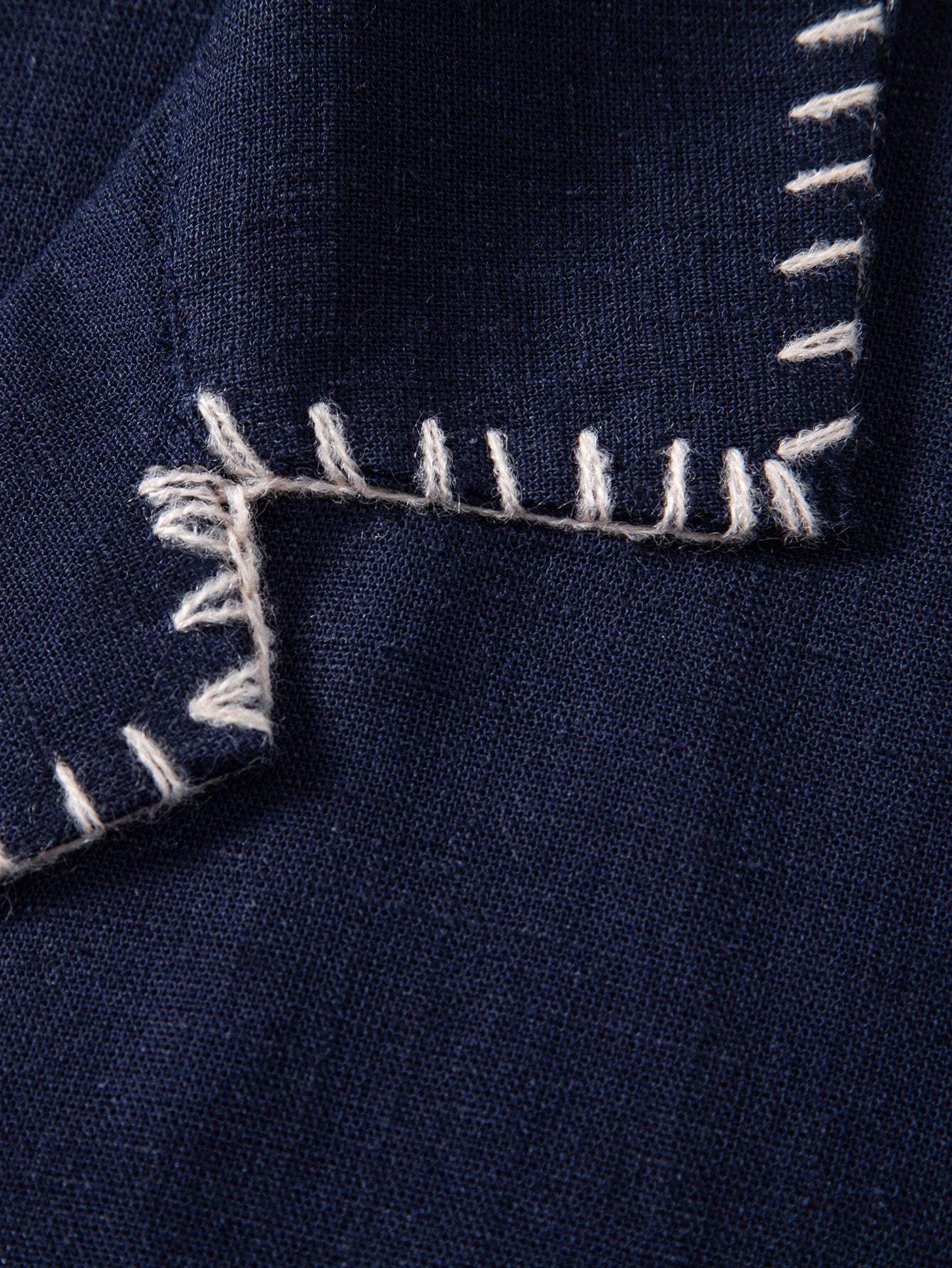 Camisa Contrast Stitching de lino Rayon Blend Cuban