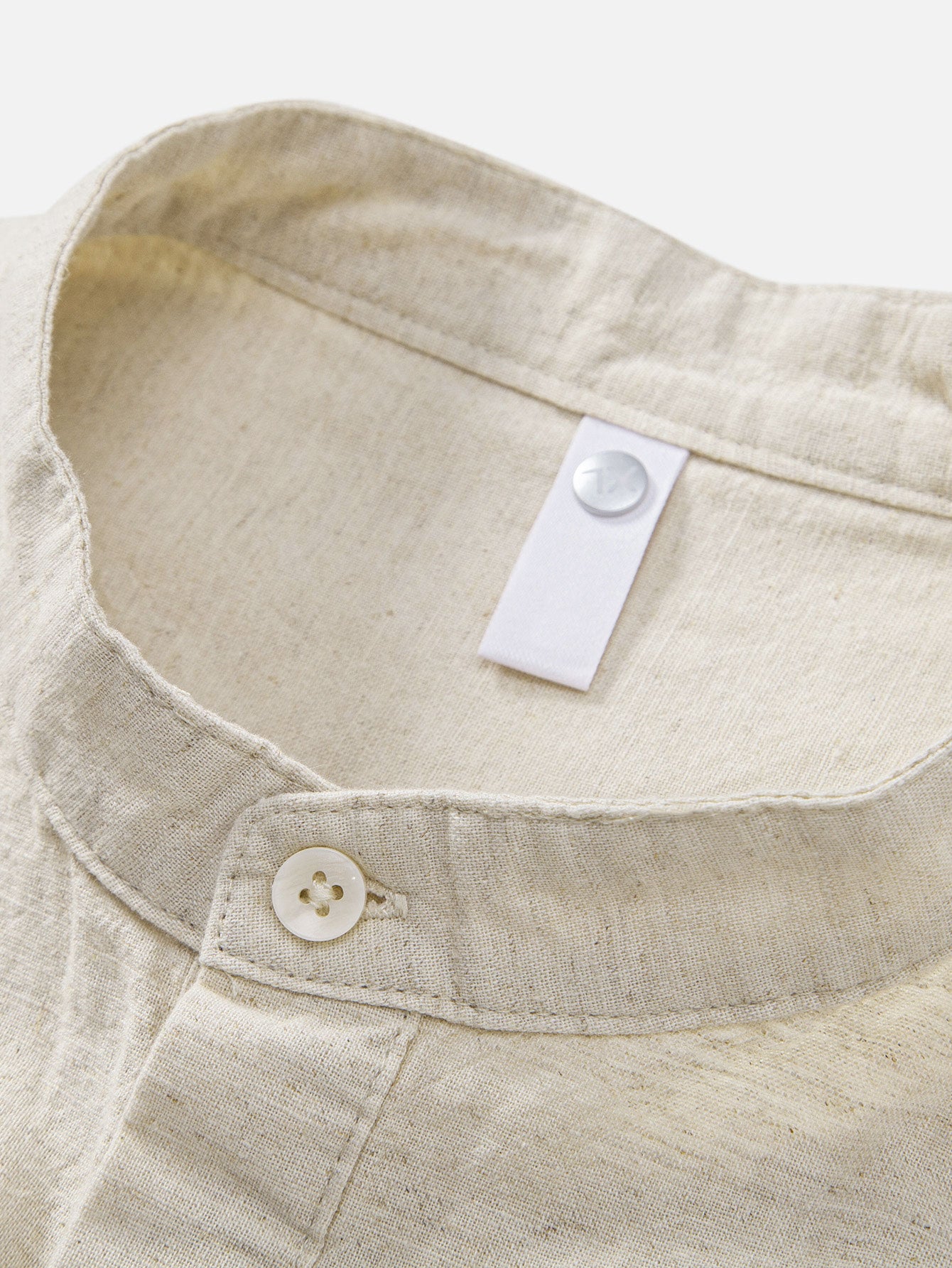 Camisa Half Open Collar de lino