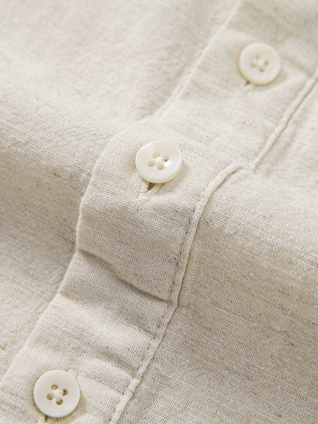 Camisa Half Open Collar de lino
