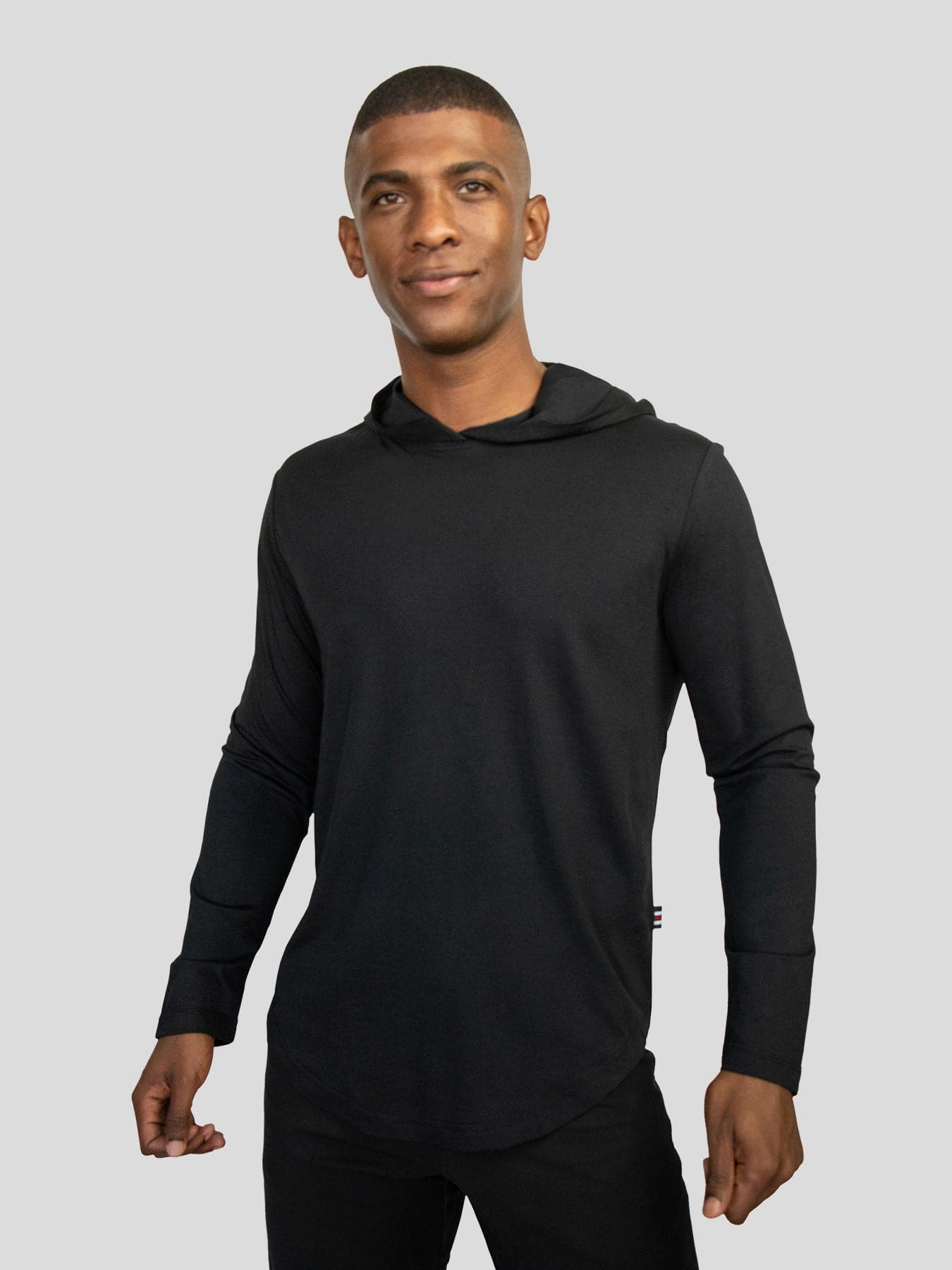 StaySmooth de manga larga Hooded Drop-Cut Tee