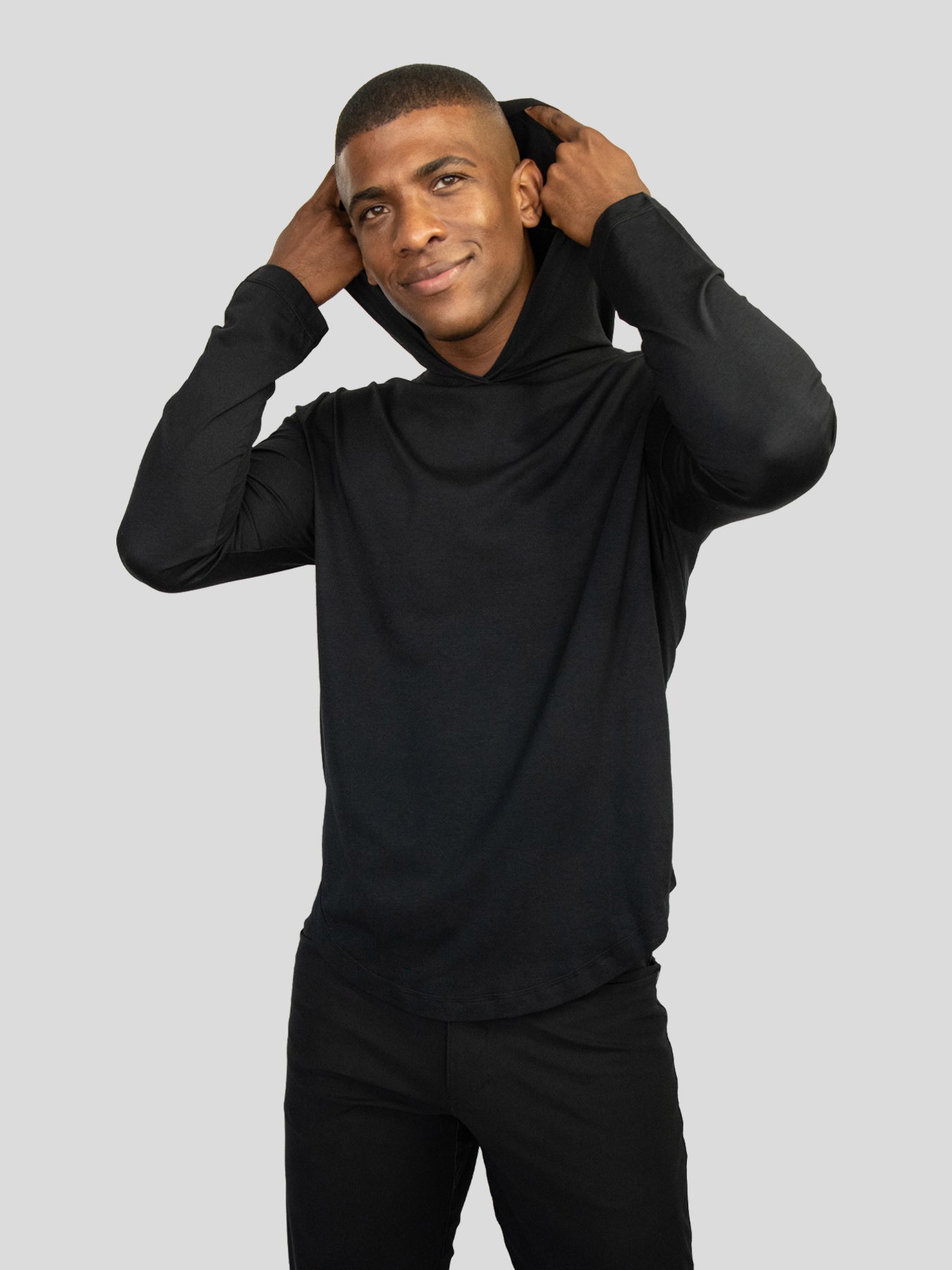StaySmooth de manga larga Hooded Drop-Cut Tee
