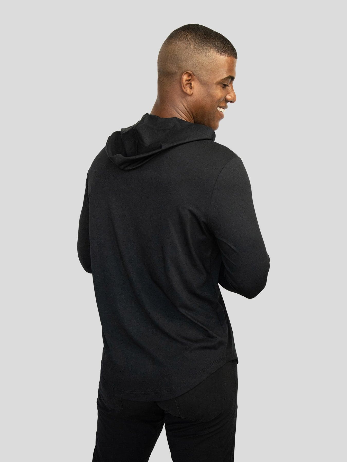 StaySmooth de manga larga Hooded Drop-Cut Tee