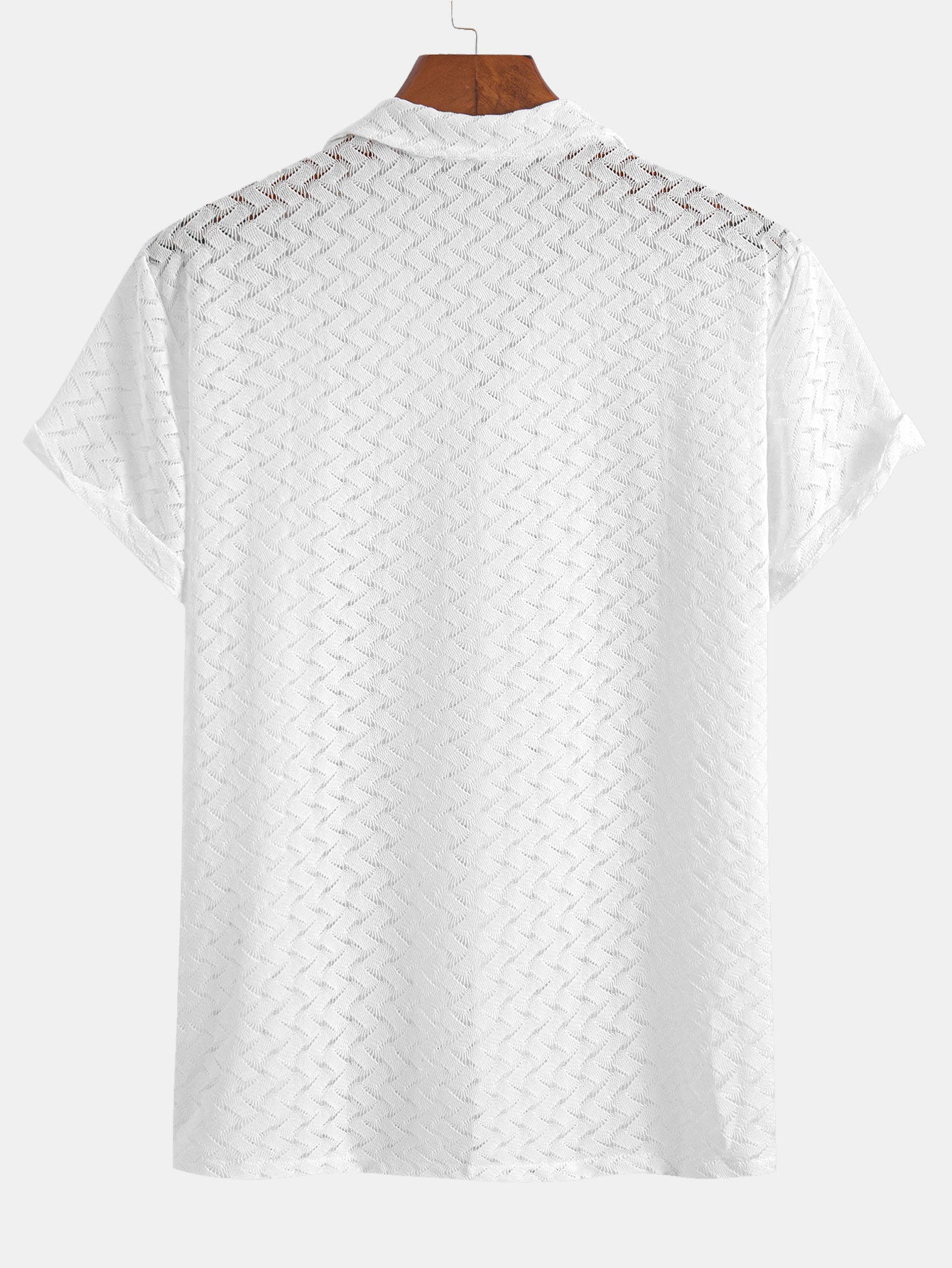 Camisa Hollow Out Textured Cuban