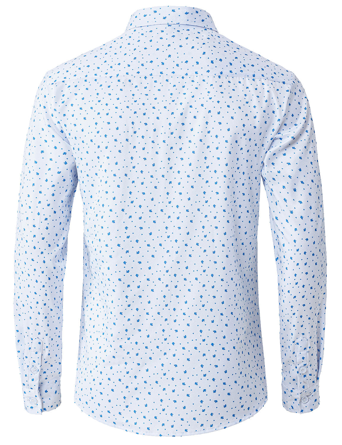 Camisa casual White estampado de manga larga para hombre