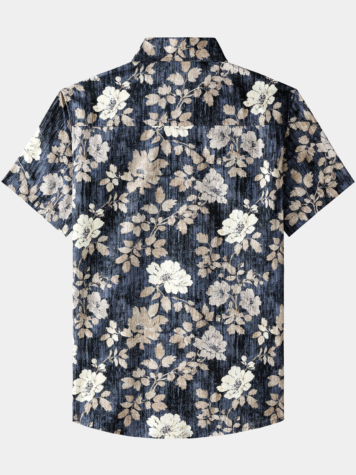 Camisa vintage floral estampado de manga corta Button Up transpirable Cool casual para hombre