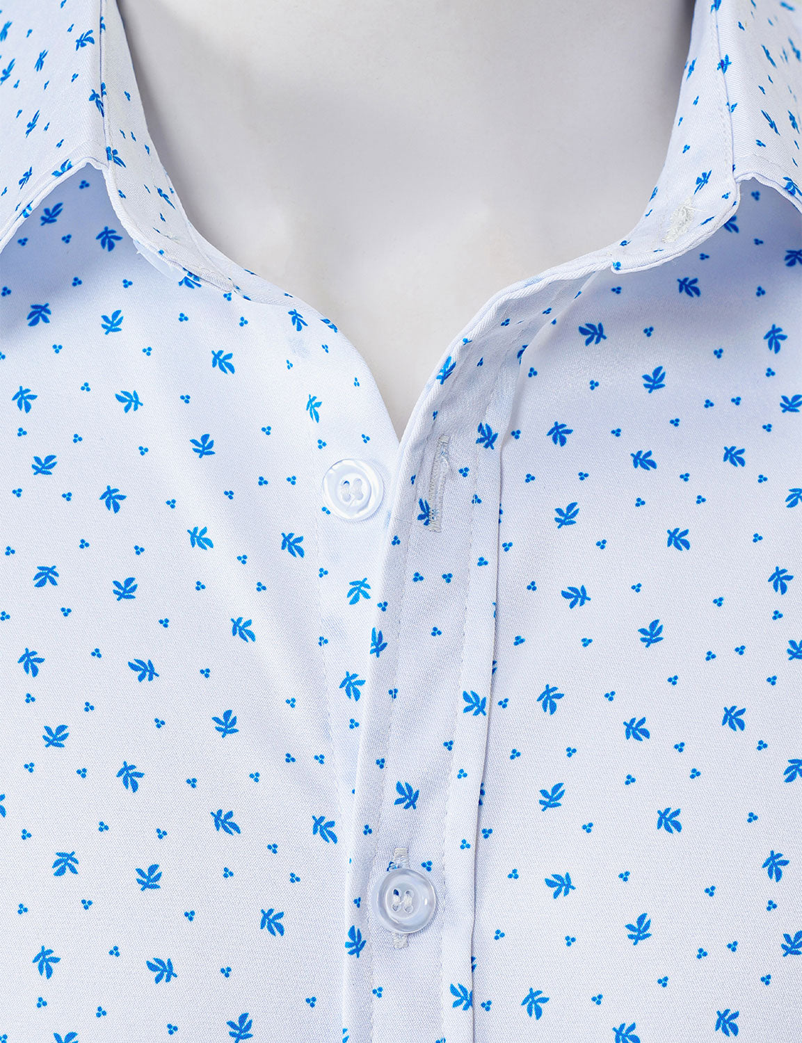 Camisa casual White estampado de manga larga para hombre