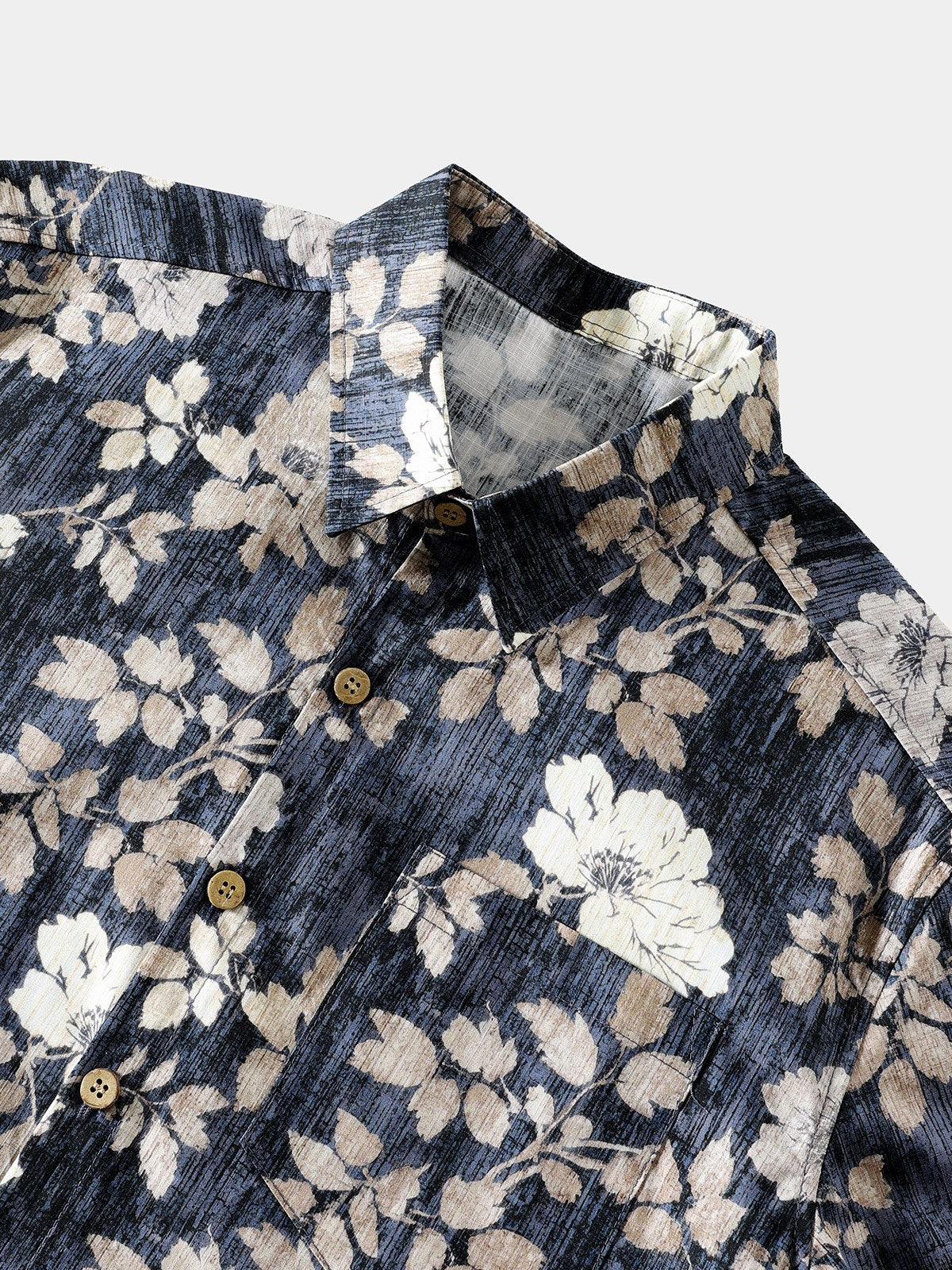 Camisa vintage floral estampado de manga corta Button Up transpirable Cool casual para hombre
