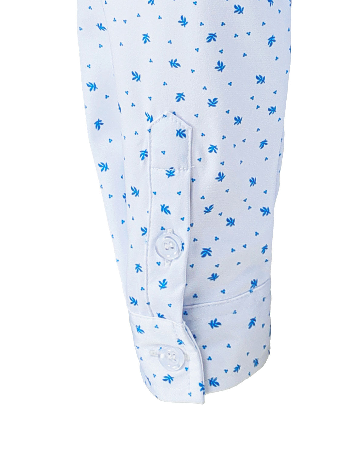 Camisa casual White estampado de manga larga para hombre