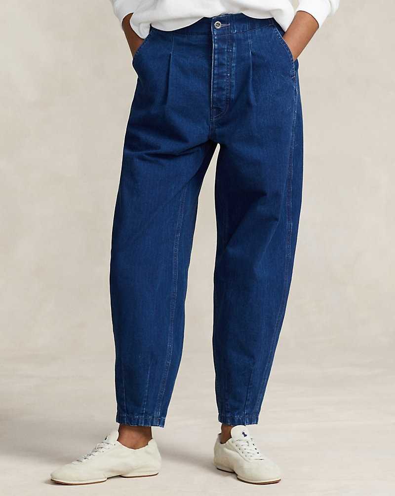 Jeans Ralph Lauren Curved Tapered Herringbone Mujer Azules | WPMDQIK-82 - vista 3