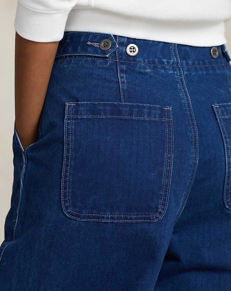 Jeans Ralph Lauren Curved Tapered Herringbone Mujer Azules | WPMDQIK-82 - vista 5