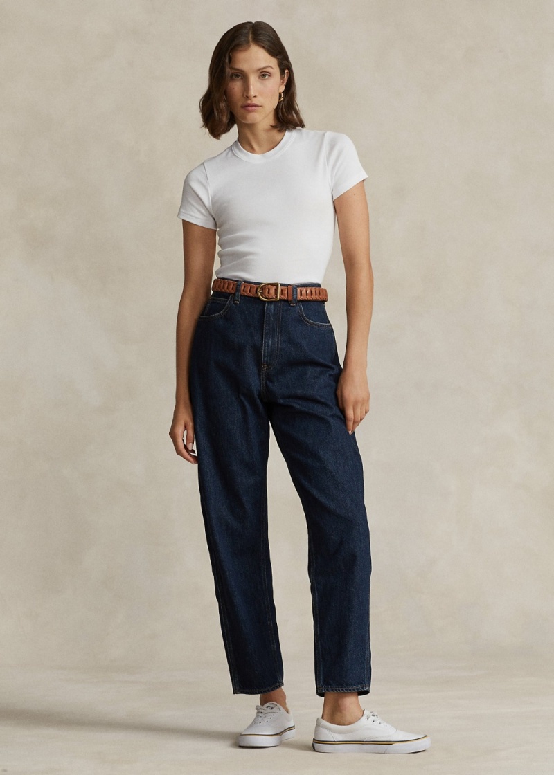 Jeans Curved Tapered Mujer Azules | IGFB30752 - vista 1
