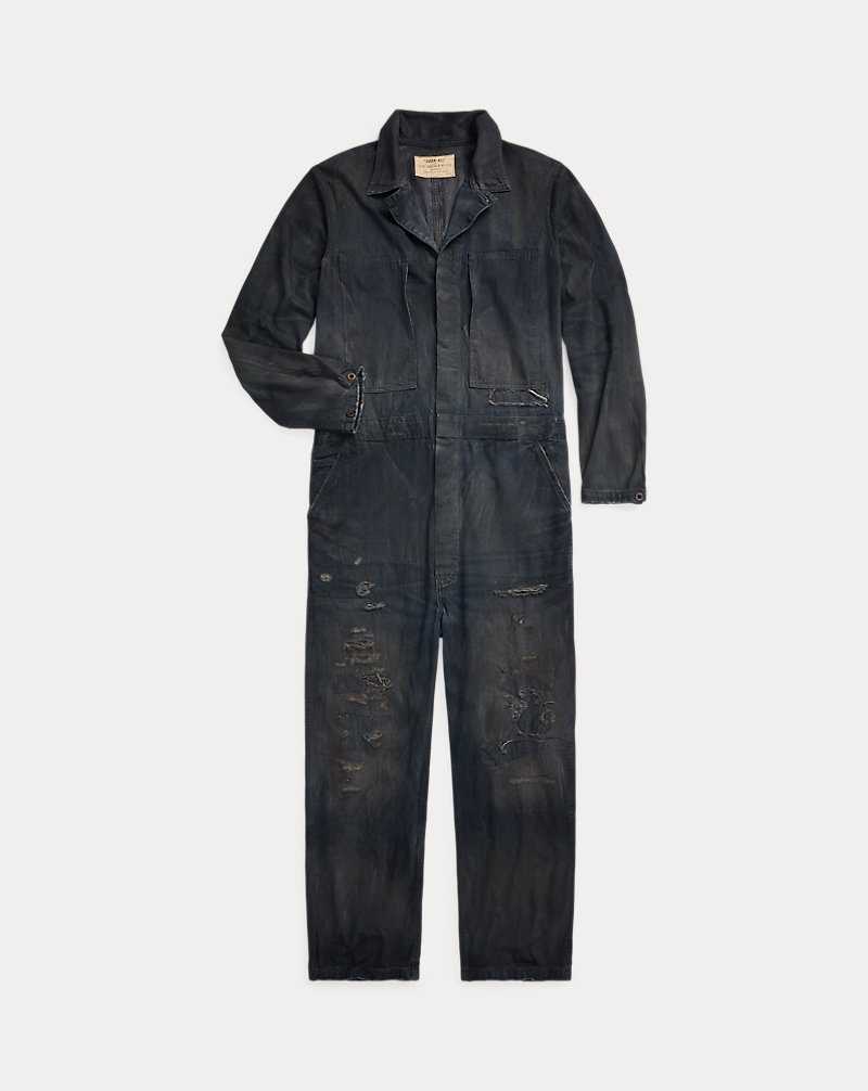 Jeans Ralph Lauren Distressed Boweman Indigo Denim Coverall Hombre Azules | JGXUVES-93 - vista 1