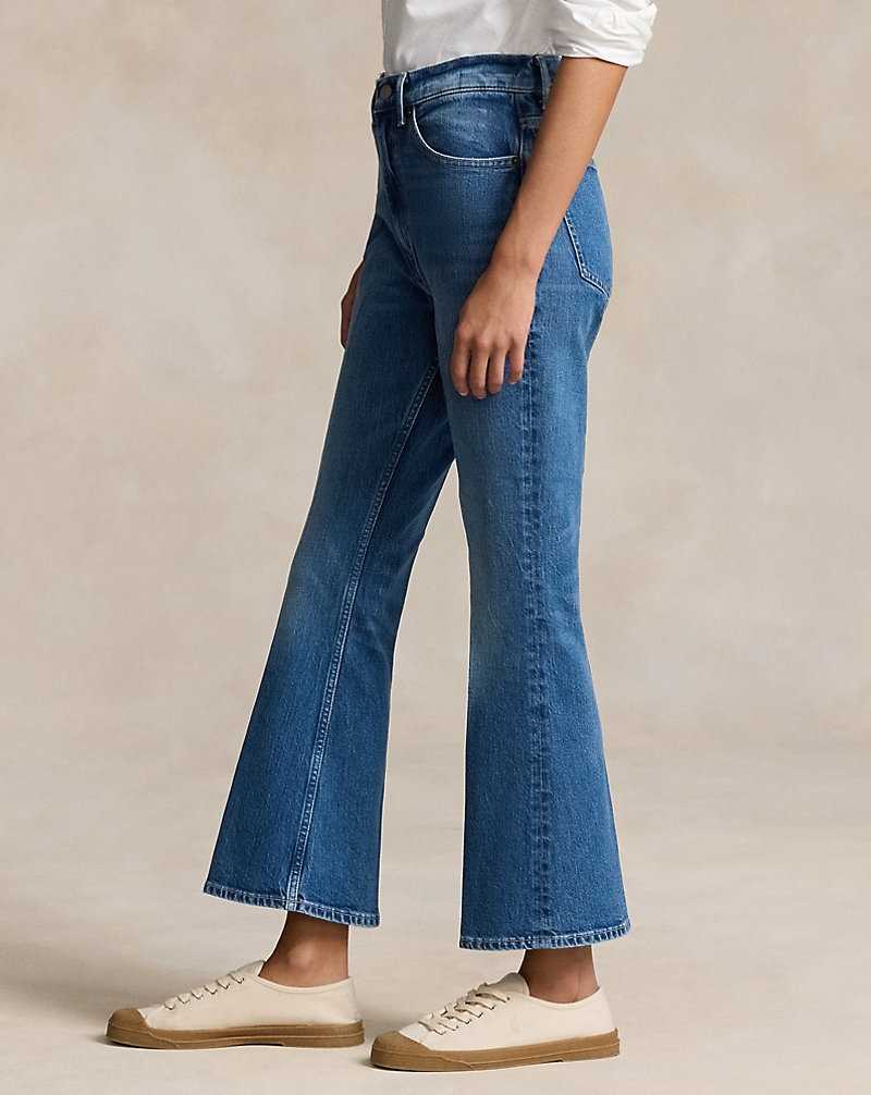 Jeans Ralph Lauren Flare Crop Mujer Azules | LISXAET-76 - vista 4