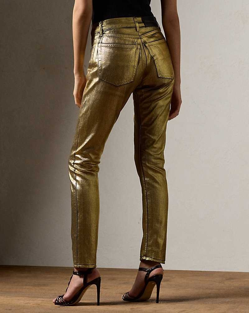 Jeans Ralph Lauren Foiled 160 Slim Denim Mujer Dorados | WLRDJCG-62 - vista 5