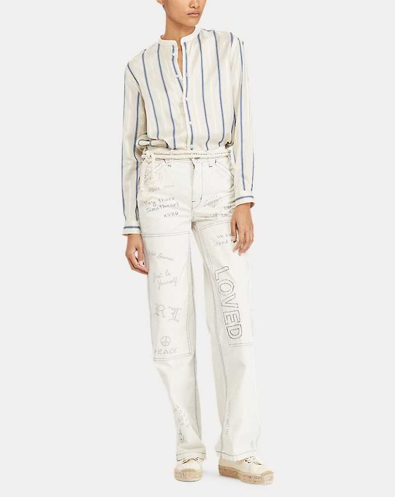 Jeans Ralph Lauren Graffiti Wide-Leg Pant Mujer Blancos | KUMWTPS-23 - vista 3
