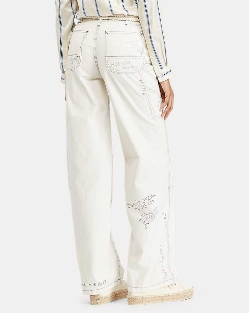 Jeans Ralph Lauren Graffiti Wide-Leg Pant Mujer Blancos | KUMWTPS-23 - vista 5