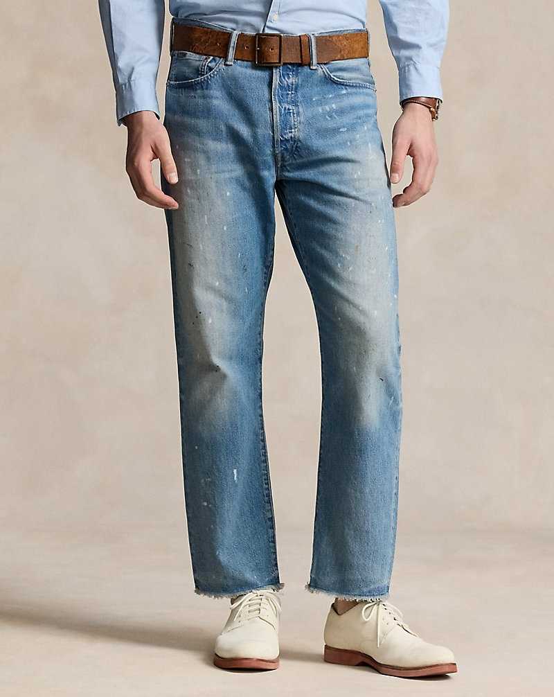 Jeans Ralph Lauren Heritage Straight Fit Distressed Hombre Habana | PBCQNYL-23 - vista 3