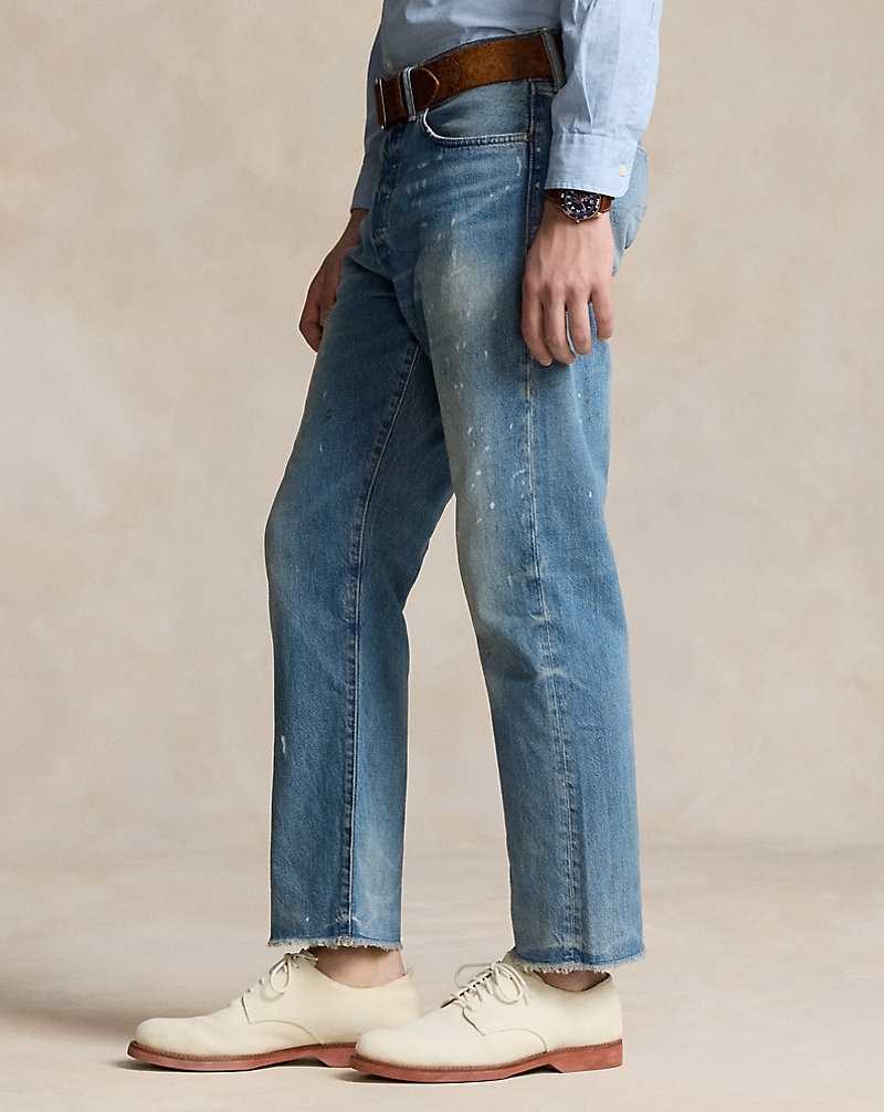 Jeans Ralph Lauren Heritage Straight Fit Distressed Hombre Habana | PBCQNYL-23 - vista 4