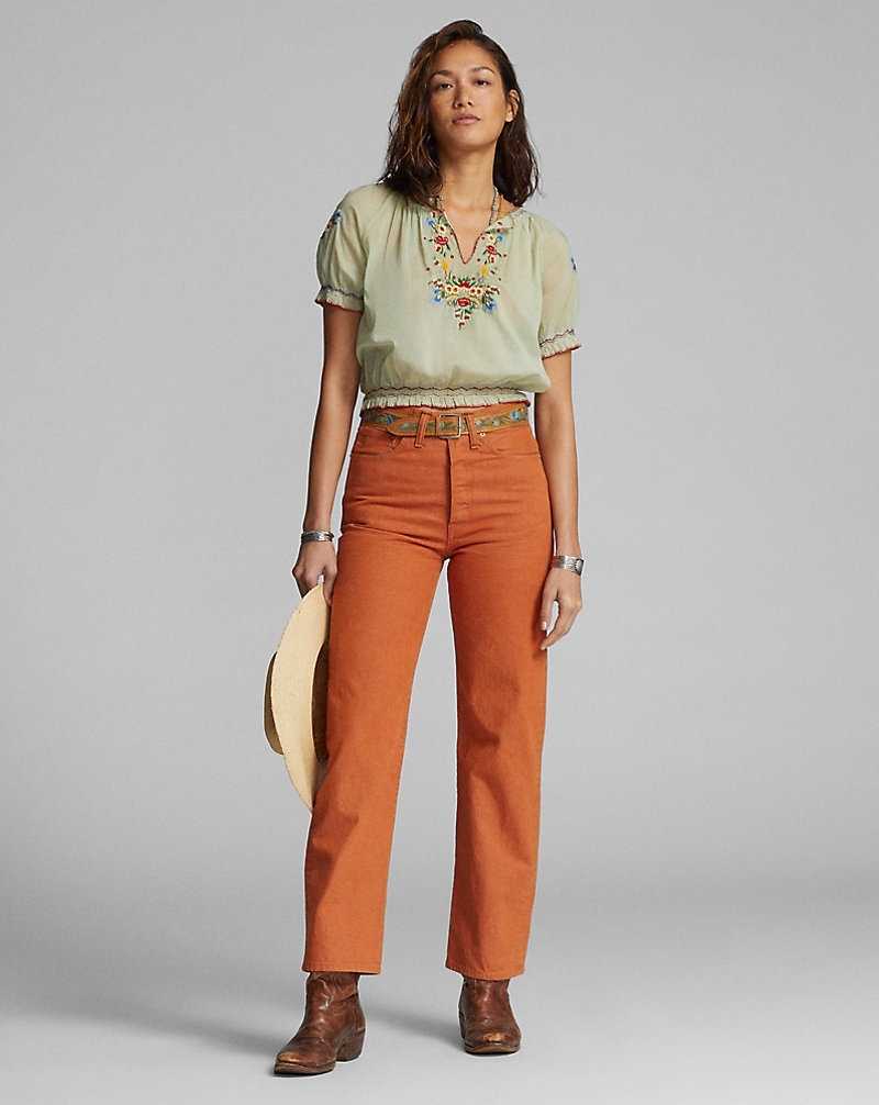 Jeans Ralph Lauren High Boy Fit Tangerine Mujer Tangerine | QTPBFOD-59 - vista 2