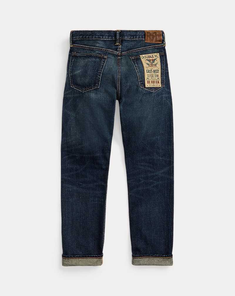 Jeans Ralph Lauren High Slim Bayview Selvedge Hombre Azules | CNEADKY-84 - vista 2