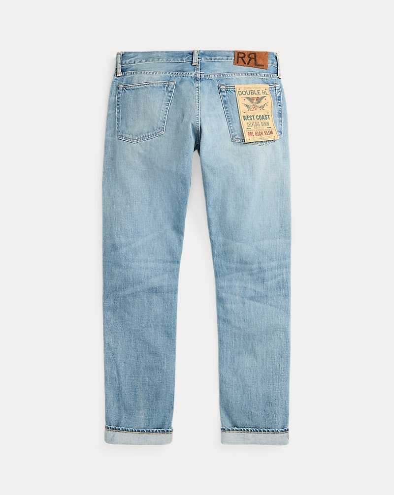 Jeans Ralph Lauren High Slim Lawton Selvedge Hombre Azules | CHJQVFA-27 - vista 2